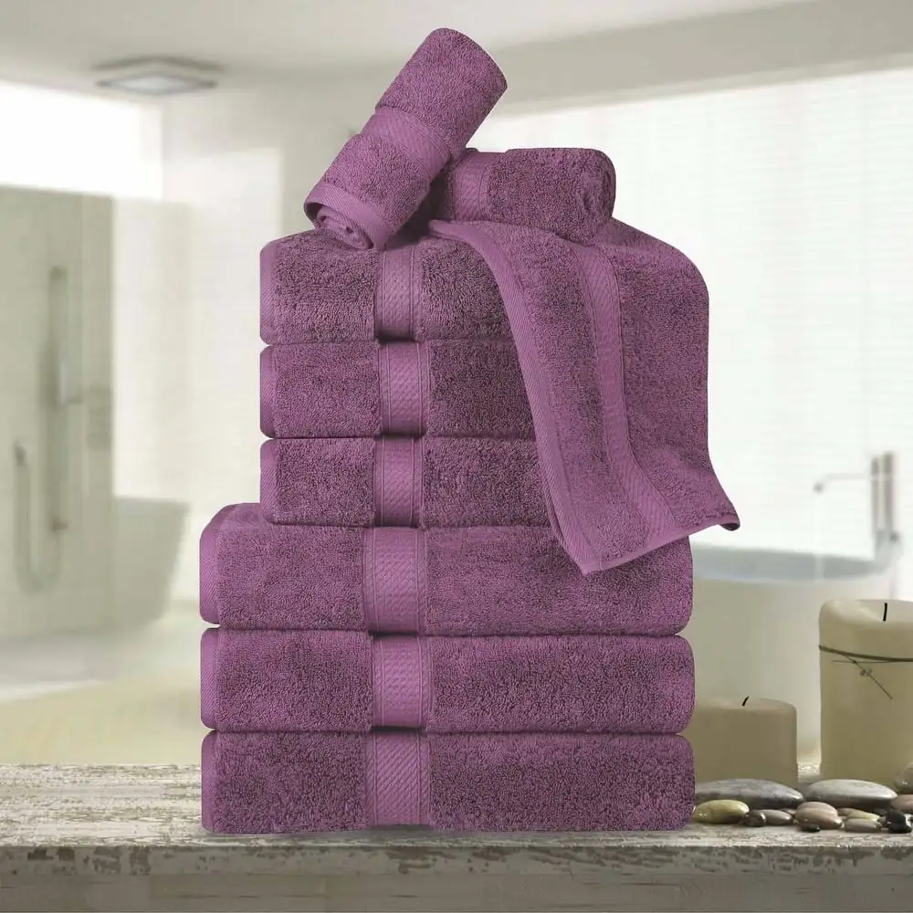 

Egyptian Cotton Heavyweight 9-Piece Towel Set, Plum