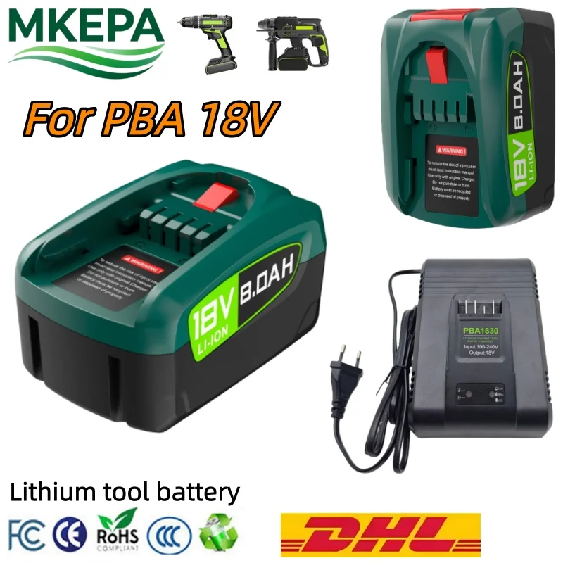 

Аккумулятор литиевый сменный 8000 мАч 18В для электроинструментов (аналог PBA) AL18815CV AL1830CV AL1880CV AL1810CV, перезаряжаемый