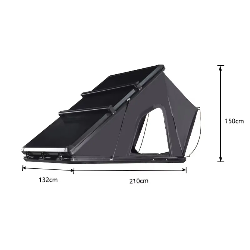3-4 people camping roof tent 4x4 waterproof roof aluminum triangle hard shell car roof tent hard shell