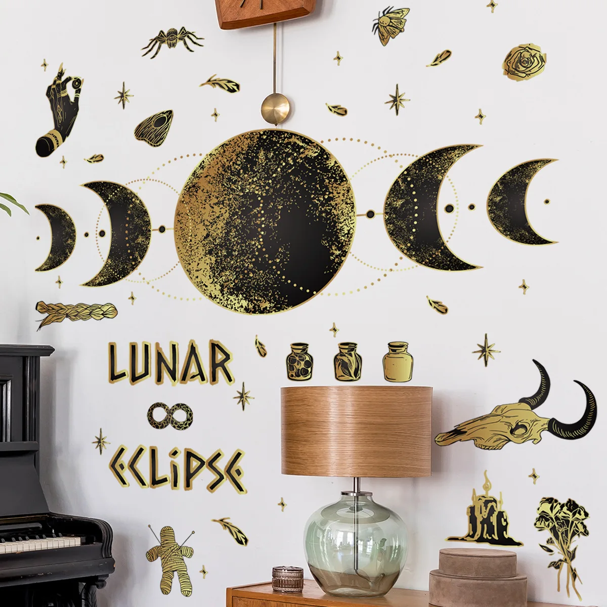 New Halloween Eclipse Witch Claw Decorative Wall Sticker Background Wall Bedroom Simple Removable Wall Sticker