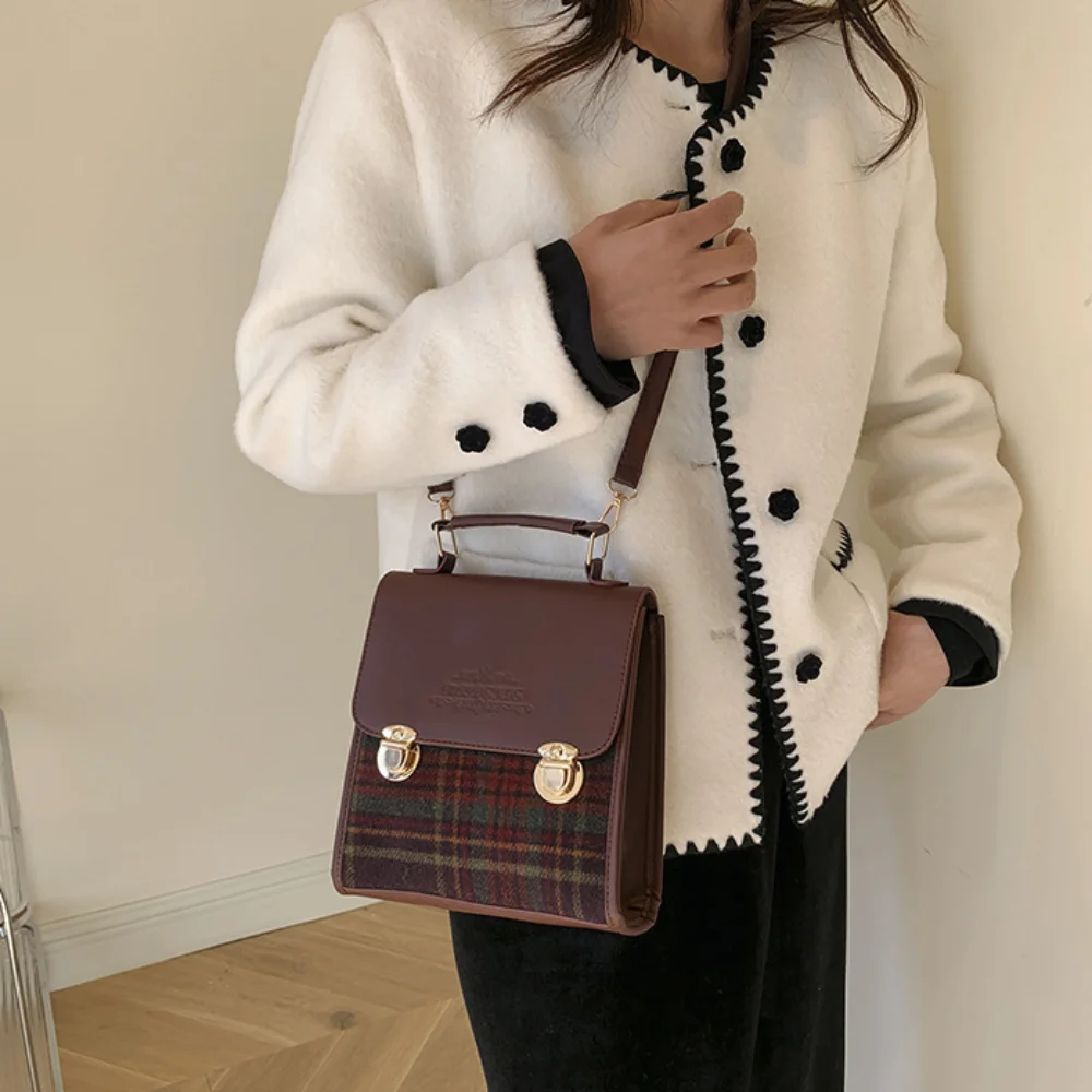 Draagbare preppy schoudertas All Match Vintage Crossbody tas Temperament Ins Schooltassen Meisjes