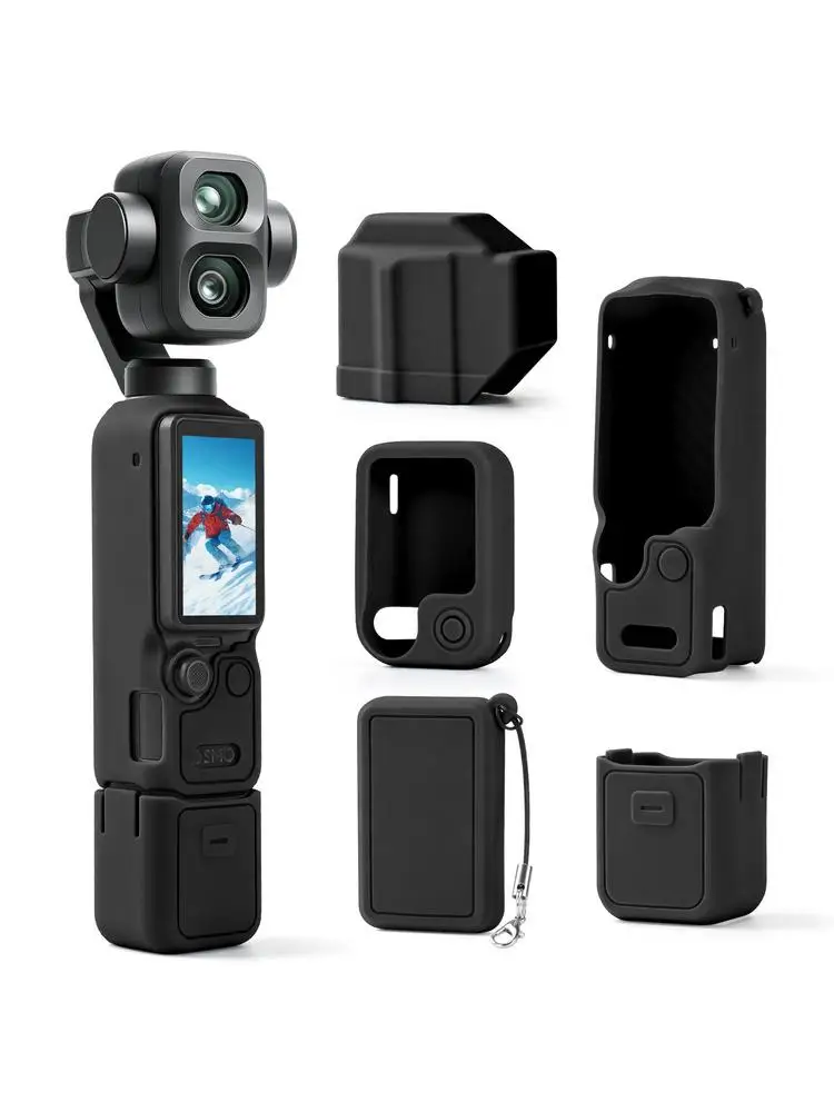 Zestaw silikonowych etui ochronnych do DJI Osmo Pocket 4P, osłona ochronna z hartowanym szkłem na ekran i obiektyw, odporna na zarysowania — zdjęcie produktu 7