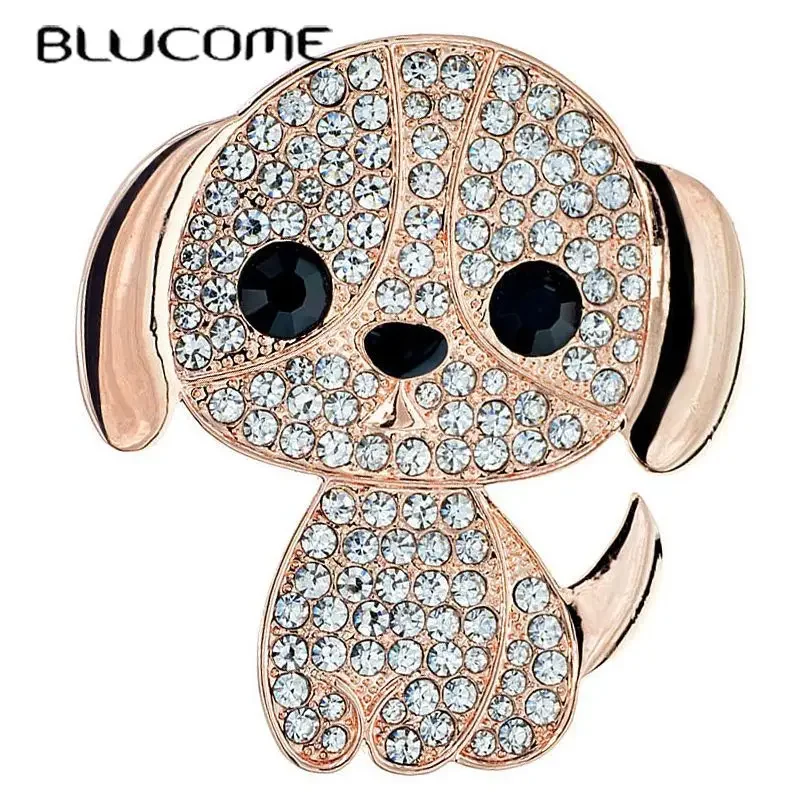

BLUCOMEBlucome New Arrival Rhinestone Dog Brooch Puppy Pin for Kids Women Cute Vivd Animal Jewelry High Quality