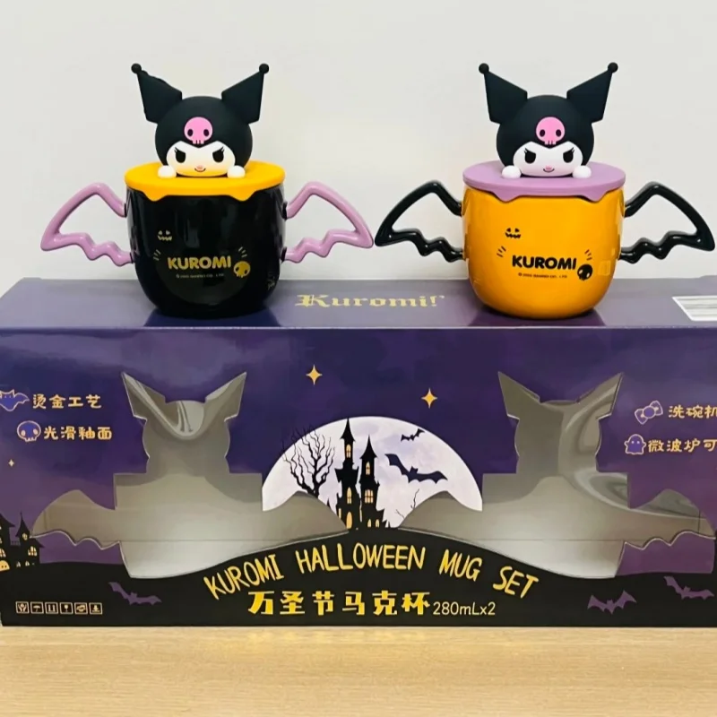 

Керамический набор чашек для воды с тыквой Куроми на Хэллоуин, подарочная коробка, красивая кружка с крышкой, чашка для пары, подарок на Хэллоуин, день рождения