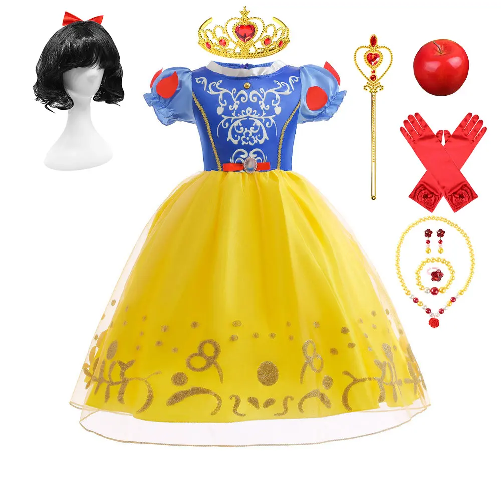 Fairy Tale Snow White Ball Gown Princess Party Role Playing Clothing Carnival Apparel Wonderland Trip Snow White Costume Dress