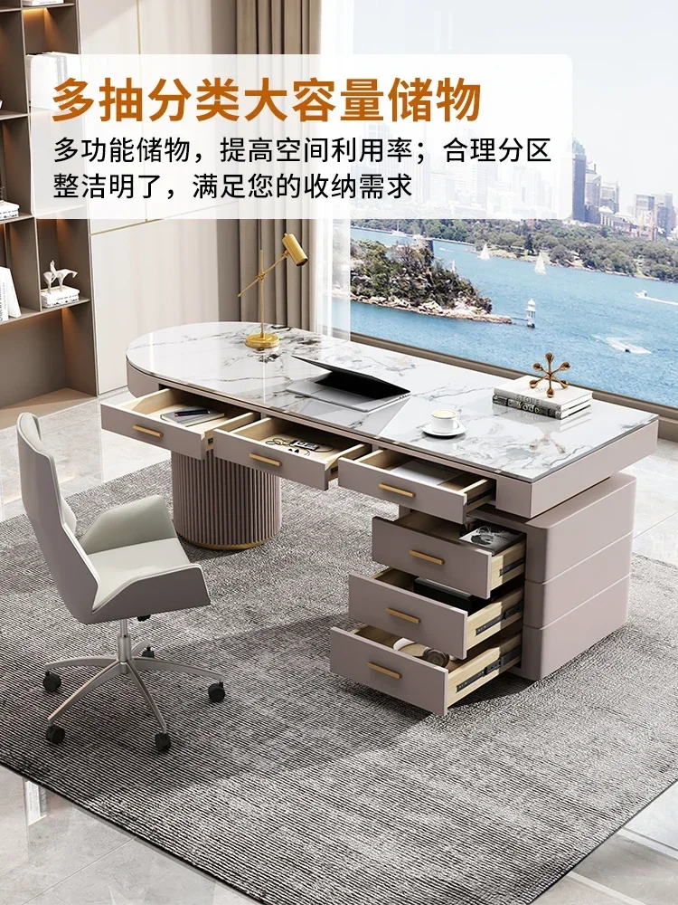 

z Light luxury slate computer desktop table, home desk, simple boss desk, simple modern workbench, writing