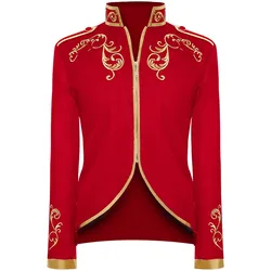 Medieval Men's Blazer Embroidery Coat Victorian Jackets For Men Vintage Clothing Prince King Cosplay Halloween Costume Jacket