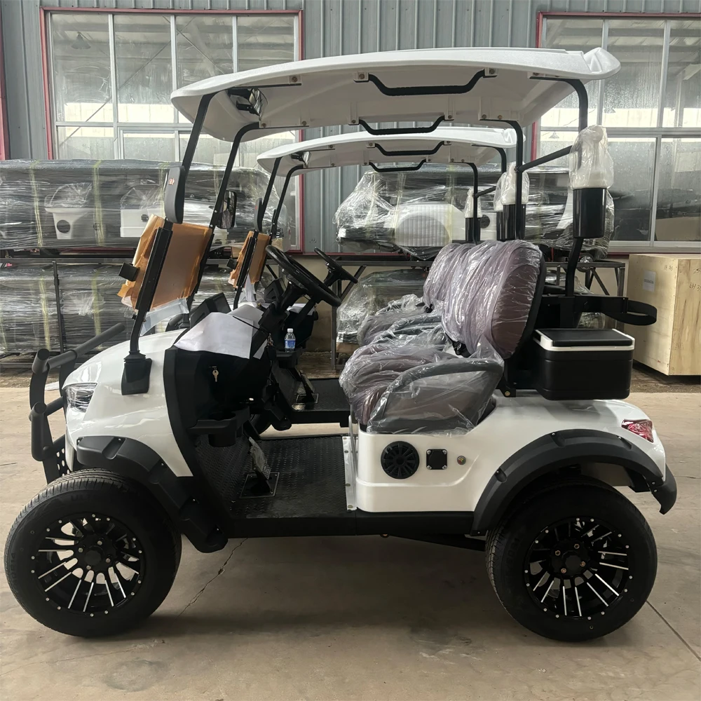 الفاخرة عالية الجودة 2 مقعد عربات الغولف الكهربائية الليثيوم فائدة مركبة سيارة الغولف الصيد عربات التي تجرها الدواب #4