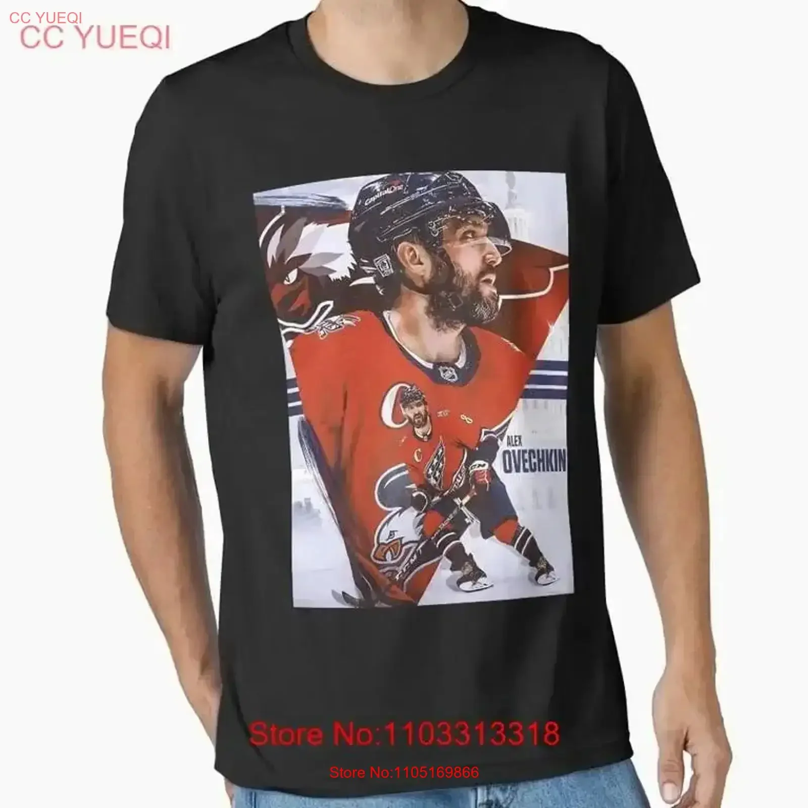 Alex Ovechkin Illustration Essential T Shirt vintage Washed homme streetwear Top For Everyday Wear Stylish Versatile vintage