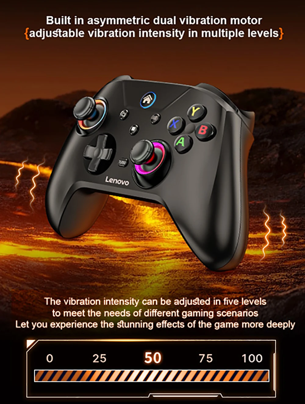 Lenovo S02 Kabelloser Bluetooth-Gaming-Controller, Dual Hall Trigger Wireless Gamepad, für Switch, PC, Android, IOS, TV – Detail 9