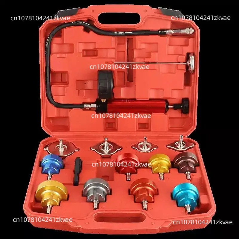 14 Pcs Universal Radiator Pressure Tester Kit For Car Motorcycle Truck - Cooling System Cooler Pressure Testing Tools Set