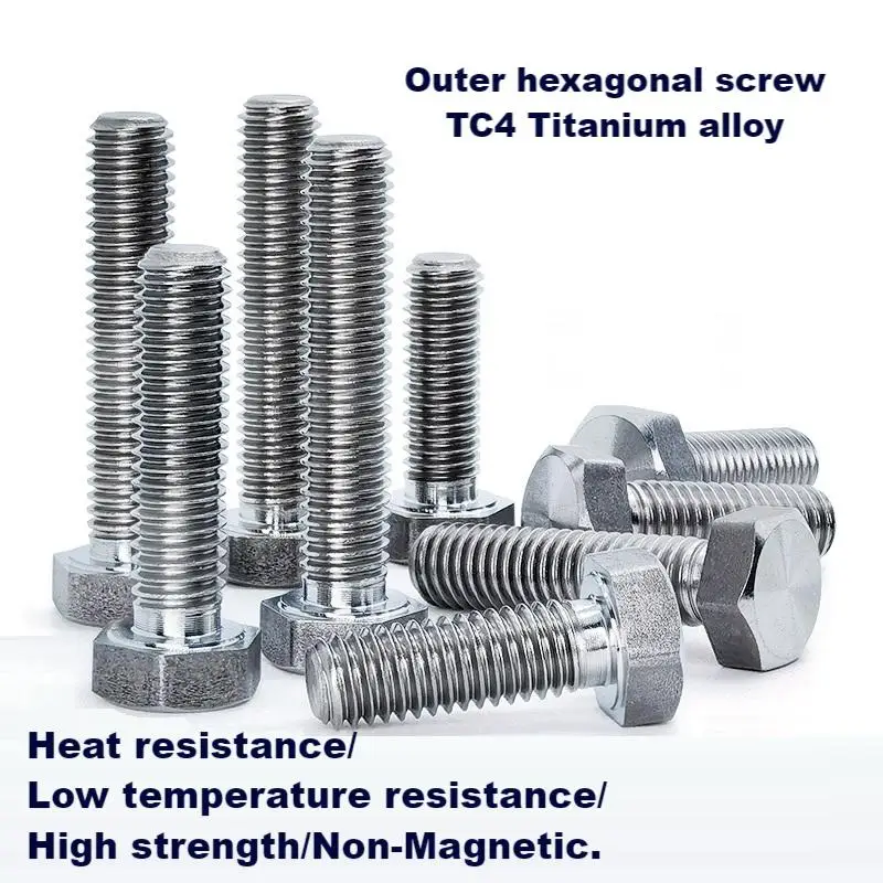 TC4 Titanium alloy Outer hexagonal screw,Gr5 screws,M14/M16,Length50/60/70/80/100/120mm.