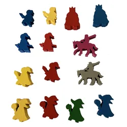 5 pcs/set Humanoid Wooden Chess King/Master/Swordsman Board Game Accessories