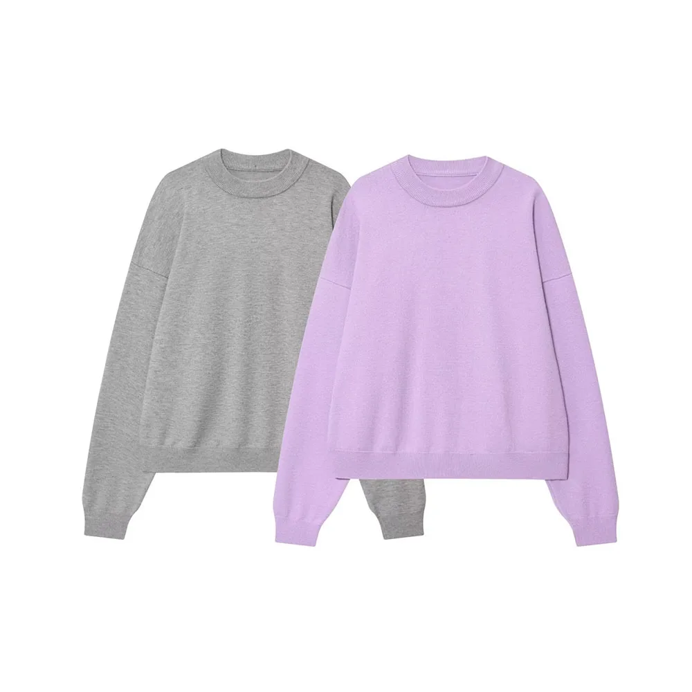 

Осенняя новая женская модная универсальная однотонная вязаная толстовка в рубчик с капюшоном