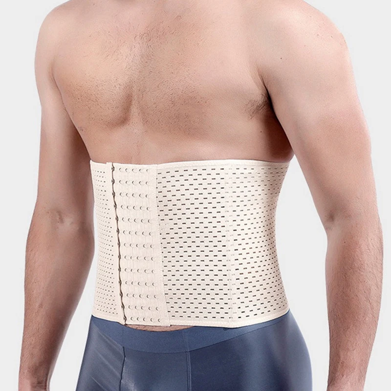 

Men Slimming Body Shaper Waist Trainer Trimmer Belt Corset For Abdomen Belly Shapers Tummy Control Fitness Compression /-*