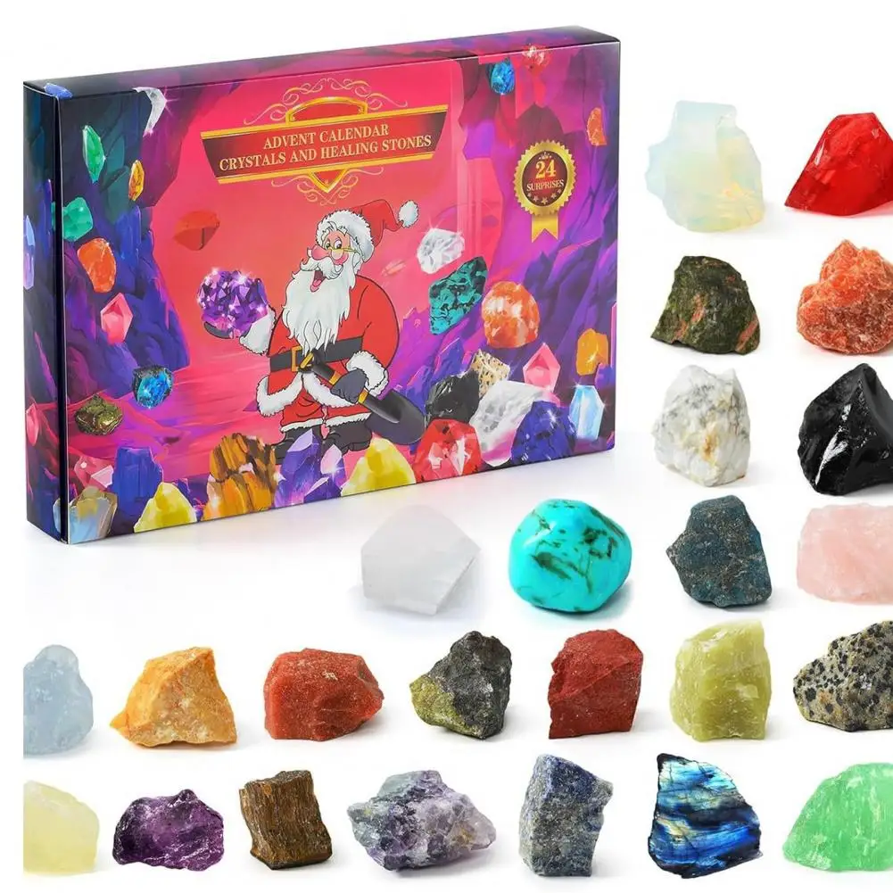 Christmas Countdown Calendar for Children Christmas Blind Box Advent Calendar Christmas Stone Ornaments Blind Box for Kids