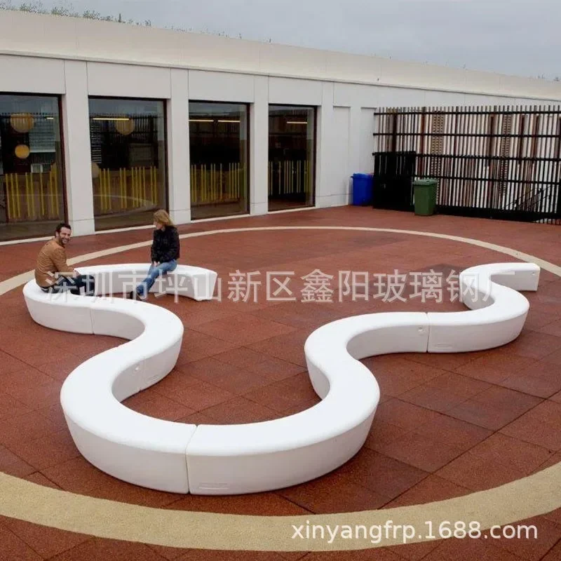 Creative FRP curved seat Park FRP special-shaped tree pool seat Green landscape strip seat