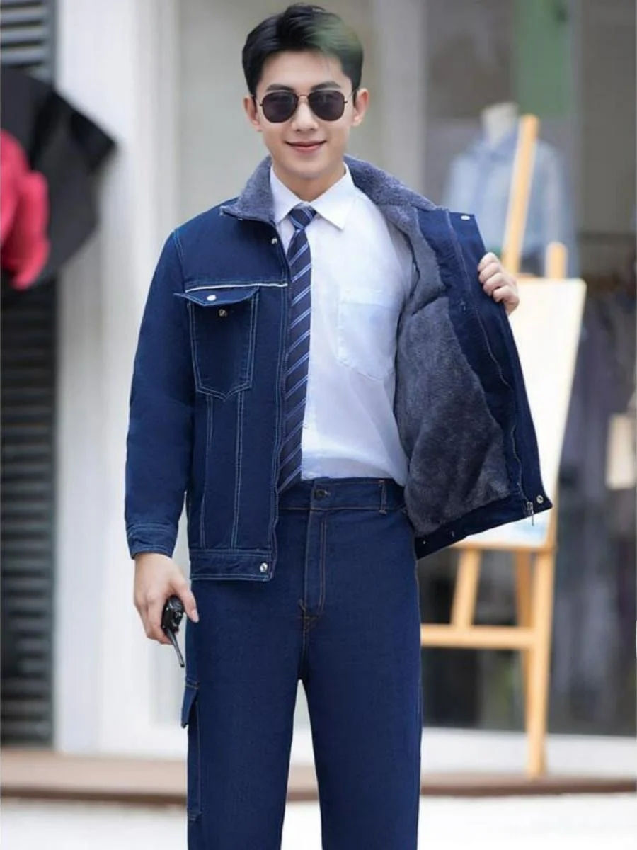 

Утепленная рабочая хлопковая куртка для мужчин с защитой от ожогов, износостойкая, для сварки, с воротником-стойкой, морозостойкая, с напечатанным логотипом