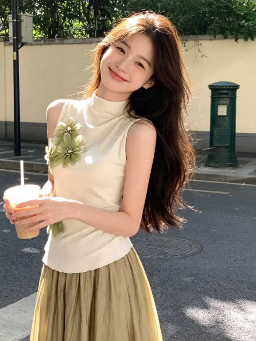 

Elegant Gentle Wind Two-Piece Set Summer 2026 Midi Skirt Top Outfit Comfortable Fashion French Style round Neck T-Shirt