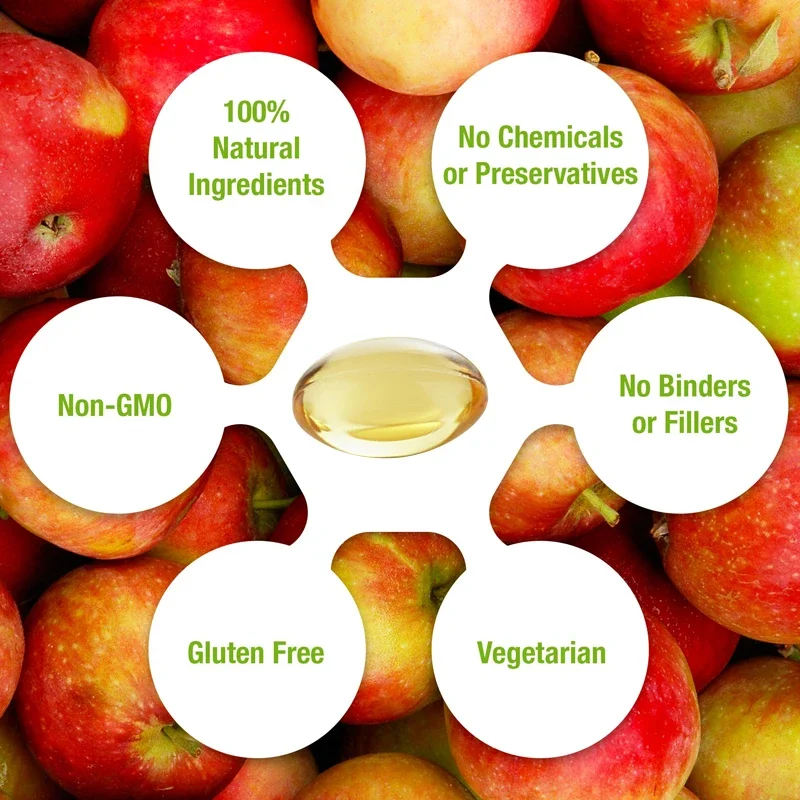 Daitea Apple Cider Vinegar Extract Supplement - Boosts Energy Levels, Fat Burning, Digestive Health, Natural and Non-GMO