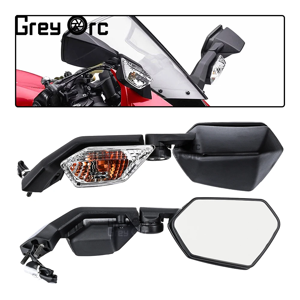 For Kawasaki Ninja ZX-6R 2005-2008 ZX-10R 2004-2010 Accessories Motorcycle With Turn Signal Function Rearview Mirror