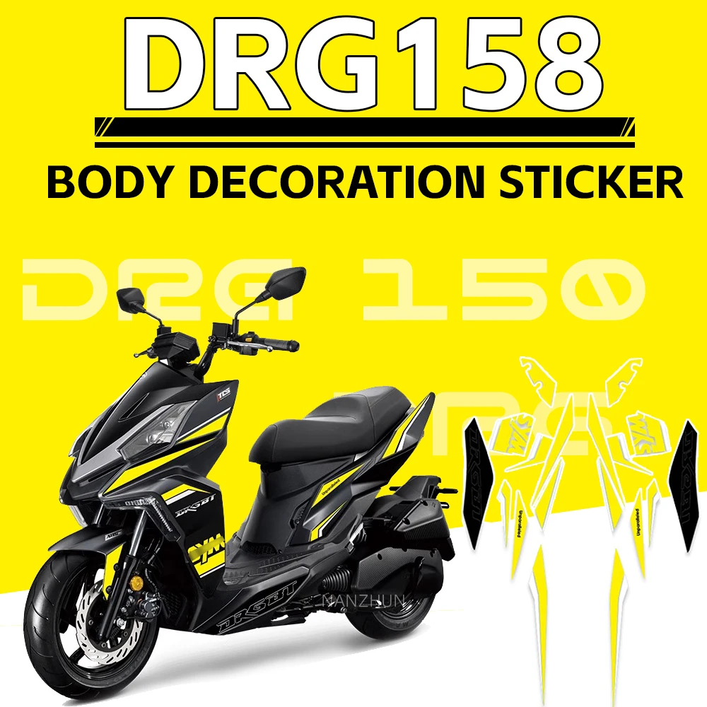 For SYM DRG 158 DRG158 Motorcycle Sticker Graphics kit Sticker Decals DRG 158 Decorative Flower Decal Accessories