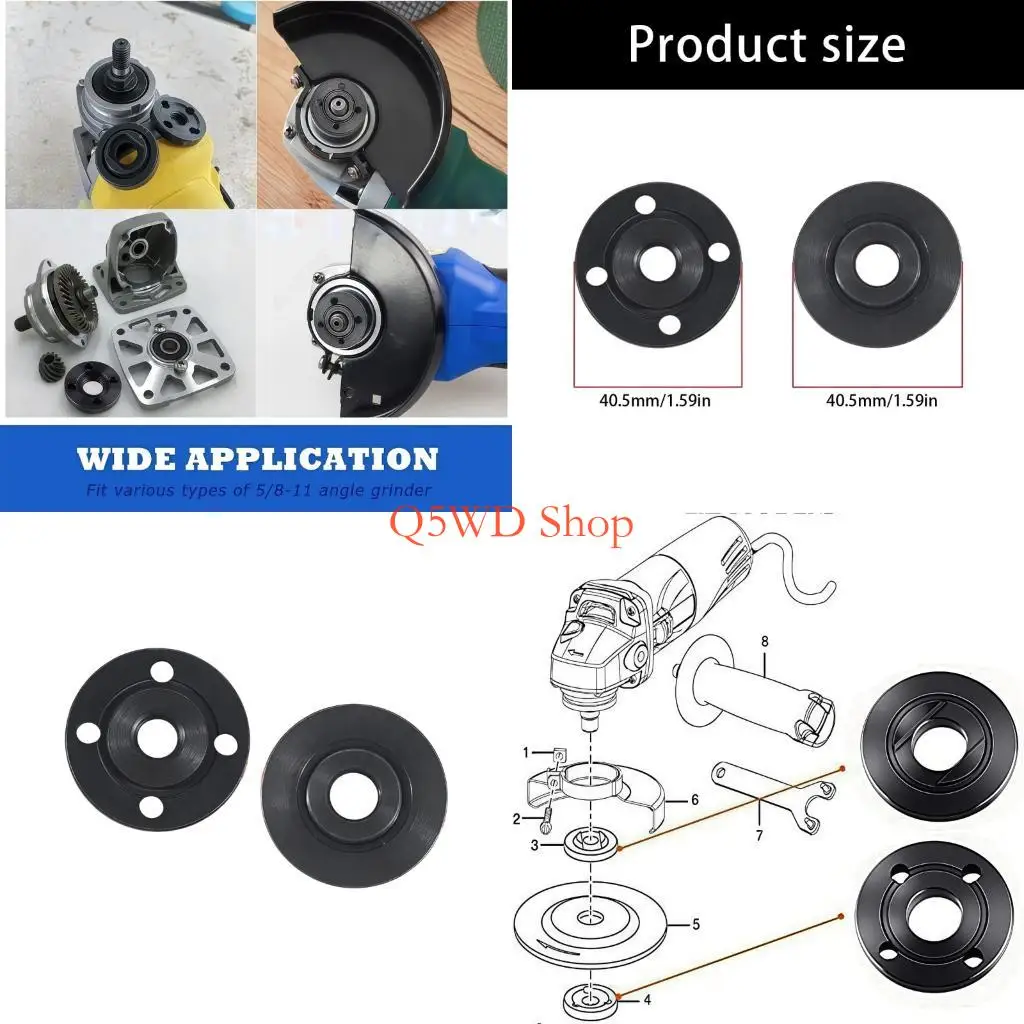 Q5WD Professional Grinder Adapter Flange Pressure Plate Disc 2PCS For 100 To 125mm Tool Conversion Smoothly Polishign
