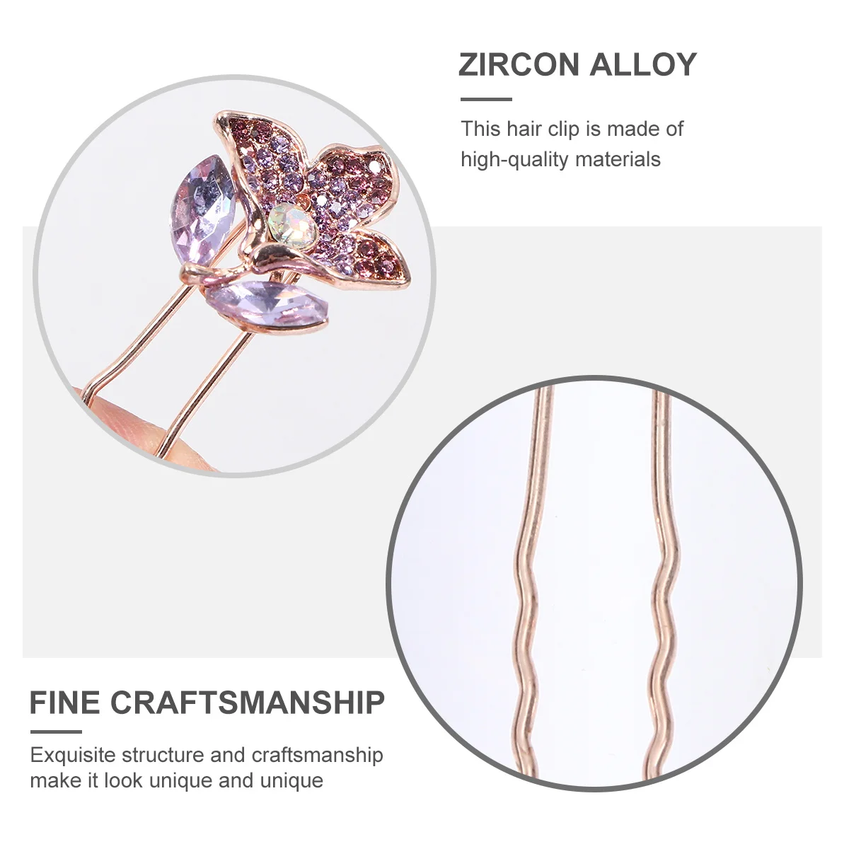 

4Pcs Diamond Hairpin Bride Flower Decor Wedding Hair Stick Elegant Bridal Hair Fork Flower Hairpin Bride Hairclip