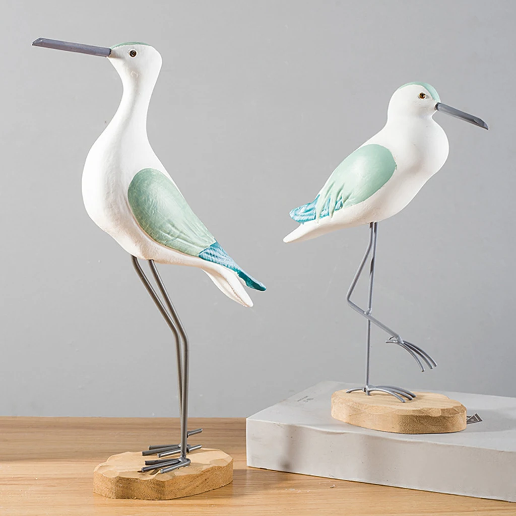 Seagull Figurines Hand Painted   Bird Statue Decoration Micro Landscaping DIY Desk Decorative Office Patio