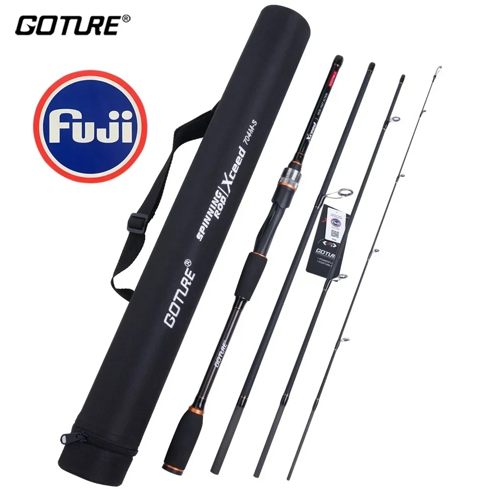 goture xceed ii secoes vara de pesca spinning casting todos os fuji ring198m3m fibra de carbono varas de isca portatil para pesca de viagens 01