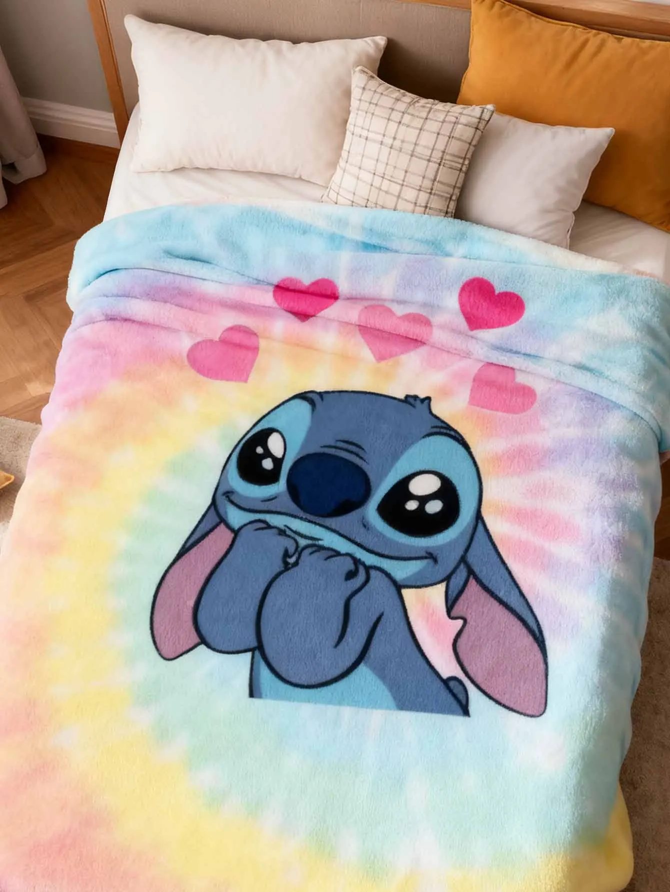 Manta de punto de Disney, niña, manta con patrón de Disney, regalo para hija, mamá 4, inicial suave y cálida para niños, adultos