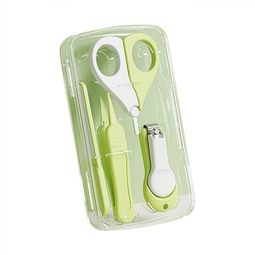 

4in1 Nail Trimmer Set Safety Material Anti-crushing Meat Newborn Grooming Kit Durable Stainless Steel + ABS Nail Clipper Set