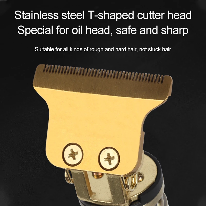 เครื่องตัดผมไร้สายแบบชาร์จไฟได้ สไตล์วินเทจ สำหรับผู้ชาย เครื่องโกนหนวดไฟฟ้า ปัตตาเลี่ยนตัดผม เครื่องเล็มหนวดเครา