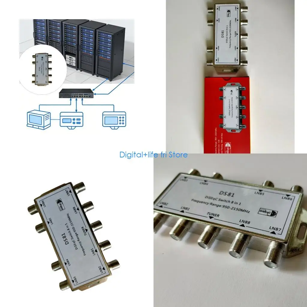 E06D Professional 8Port Satellite Switcher 20dB Isolation For Clear Picture