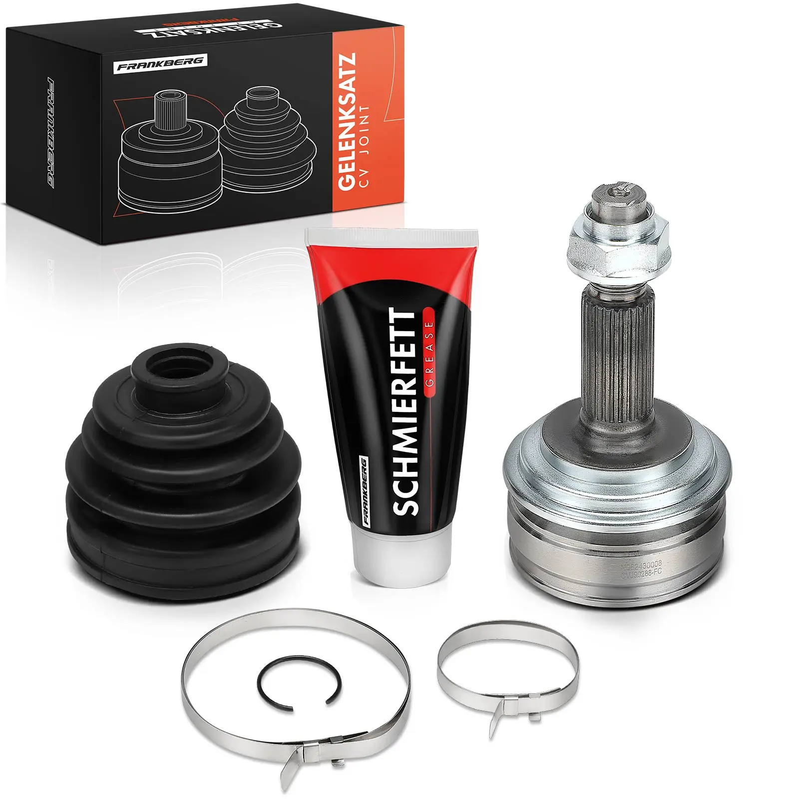 Frankberg 1x aandrijfas-gewrichtset vooras voor Toyota Urban Cruiser P1 Yaris P9 Bj vanaf 2005 859274 4342052220 4342052261