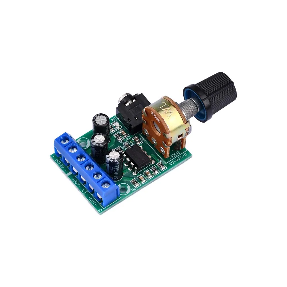 TDA2822 TDA2822M Amplifier Board DC 1.8V-12V 2.0 Channel Stereo Mini AUX Audio Amplifier Module AMP with 50K Ohm Potentiometer