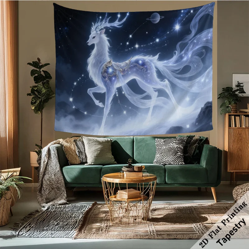 Large Cosmic Unicorn Tapestry Wall Hanging Galaxy Fantasy Mythical Pegasus Art Print Home Decor Tapestry 180x280cm