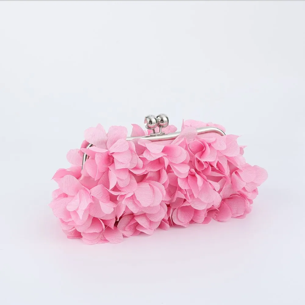 Satin Petal Evening clutch Bag Designer Dinner Party Wedding flower Purse wholesale