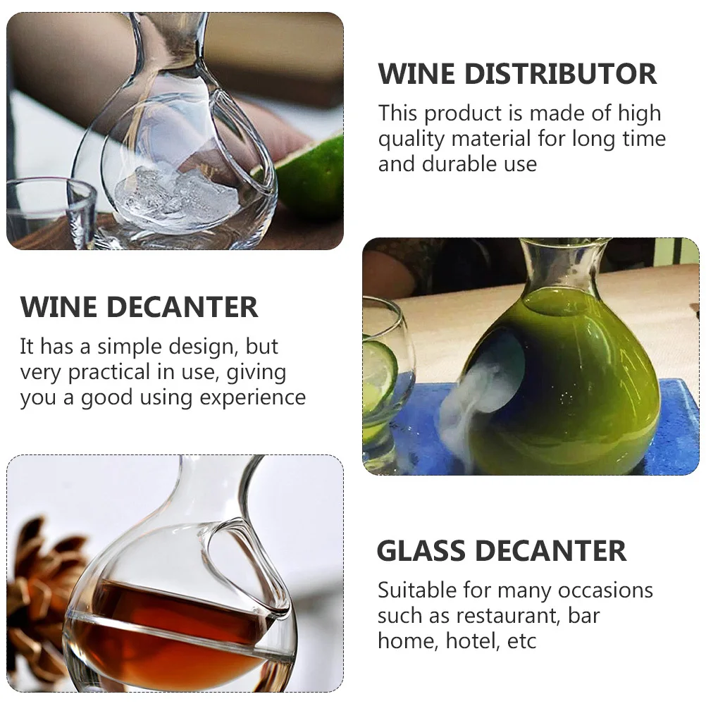 

Ice Wine Decanter 250ml Transparent Glass Thick Bottom Drink Distributor for Red White Wine Home Restaurant Bar