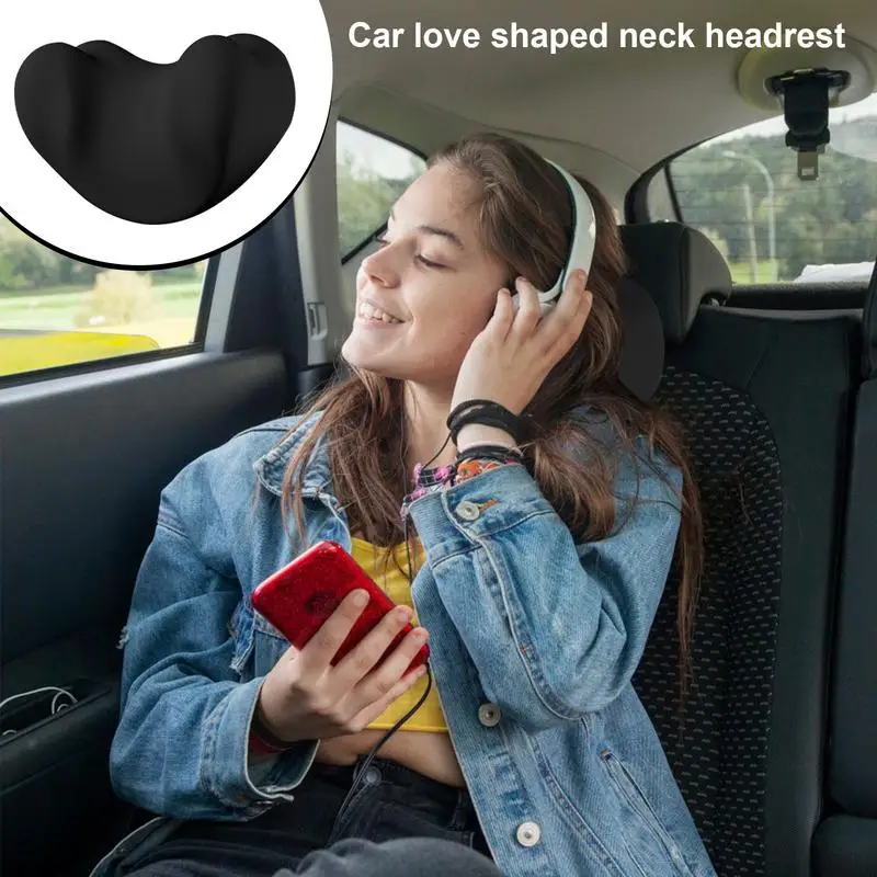 Headrest Pillow For Car Ergonomic Heart Shape Headrest Pillow For Car Skin-Friendly Road Trip Head Rest Support Cushion For SUV