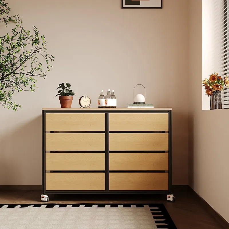 

Solid Wood Ocean Panel Drawer Minimalist Removable Side Storage Mobile Display Cabinet Locker