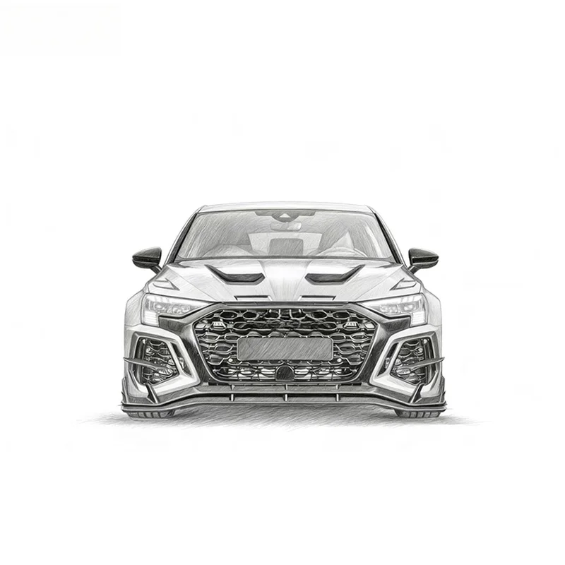 High Quality Dry Carbon Val Design Aero Parts Fit For RS3 8Y Front Lip Canards Side Skirts Rear Spoiler Exterior Modified Access