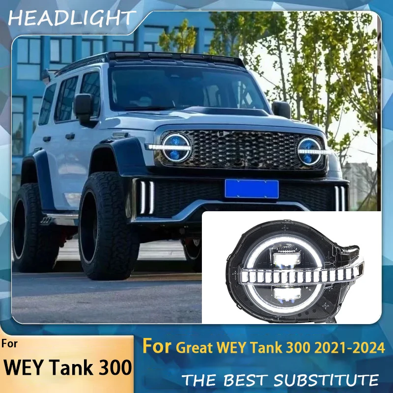 Car Lights for Great WEY Tank 300 LED Headlight 2021-2024 Tank 300 Head Lamp Drl Projector Lens Automotive Accessories