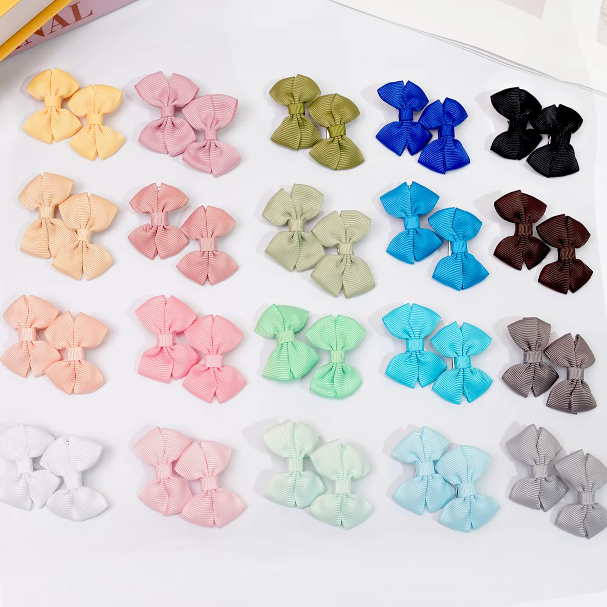 20/30/40Pieces Baby Hair Clips 2 inches Hair Bows alligator Clips for Infant and Baby Girls in Pairs