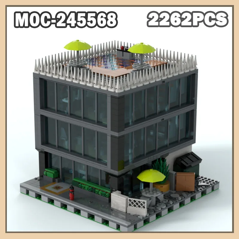 

MOC-245568 Italian Restaurant Building Blocks Small Particle Assembly Model City Street View Architecture Series 2262PCS Bricks
