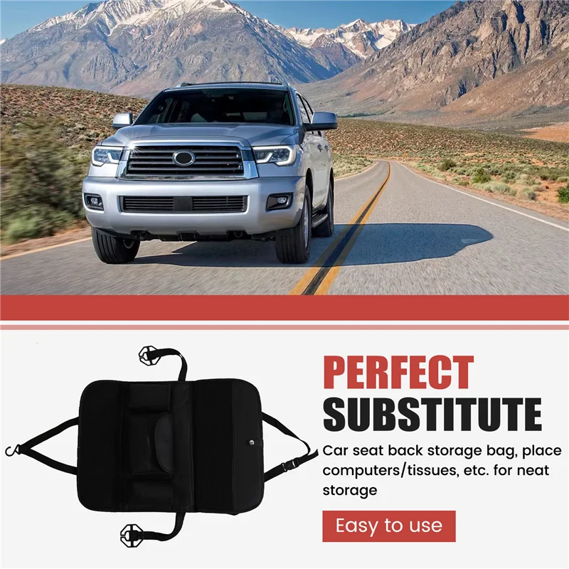 

Well-Dining Table Style Car Seat Back Hanging Bag,Leather Rear Multi-Functional Storage Box Car Seat Back Storage Bag