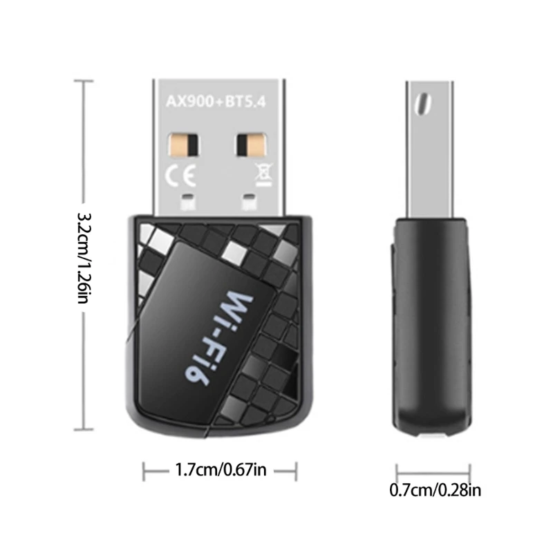 AX900 WiFi 6 Adapter Bluetooth-compatible Double Band 2.4Ghz/5GHz USB WiFi Networking Card Wireless Receiver Dongle