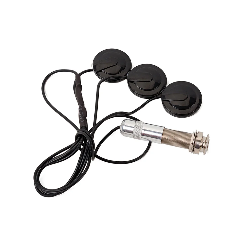 1Set Active Endpin Preamp Equalizer Piezo Pickup Gitar Akustik Hitam Senar Nilon Baja Berkualitas Tinggi Terlindung Rendah Kebisingan