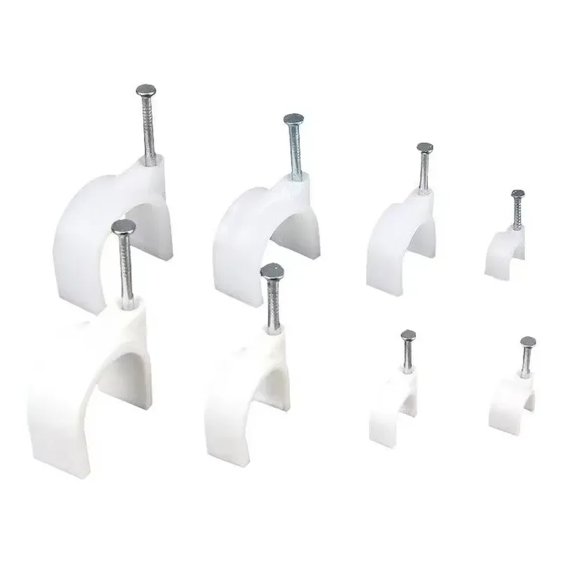 66 Self Locking Cable Clips 20mm Round Wire Holder White Black Wall Mounting Nails for Home Office Organization