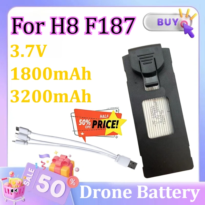3.7V 1800mAh/3200mAh for H8 F187 Drone Battery Modular Quadrotor Accessory